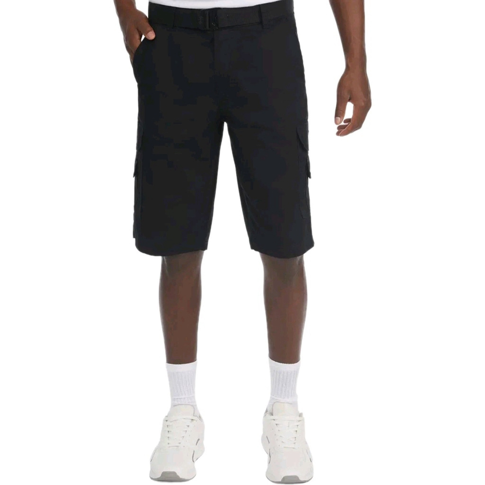 ECKO UNLTD Men's Black Cotton Belted Cargo Shorts Size 42 Inseam 11" NWT $64